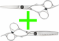 Preview: Kyone 710 Schneideschere / Haarschere - 6,5" + Kyone 710T Modellierschere / Effilierschere - 6,0" - 40 Zähne