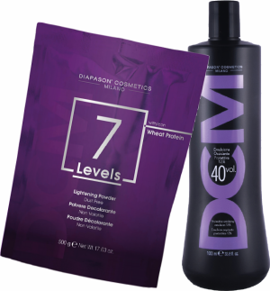 DCM 7 Levels - Blaues Blondierpulver + DCM Oxidations-Emulsion - Oxydant / Entwickler - 1x 500 g + 1x 1000 ml