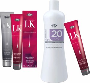 Lisap LK OPC Cremehaarfarbe mit Anti-Aging-Komplex + Lisap Developer - Oxydant / Entwickler - 3x 100 ml + 1x 1000 ml