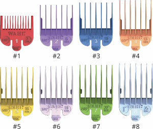 Wahl 8 Attachment Combs Set - Colored Clipper Cutting Guides - #1-8 (3, 6, 10, 13, 16, 19, 22, 25 mm)