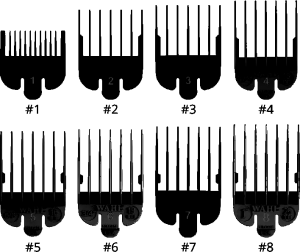 Wahl 8 Attachment Combs Set - 8-Pack Clipper Cutting Guides - #1-8 (3, 6, 10, 13, 16, 19, 22, 25 mm)