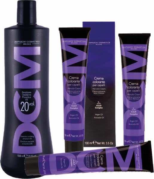 DCM Crema colorante - Cremehaarfarbe + DCM Oxidations-Emulsion - Oxydant / Entwickler - 3x 100 ml + 1x 1000 ml