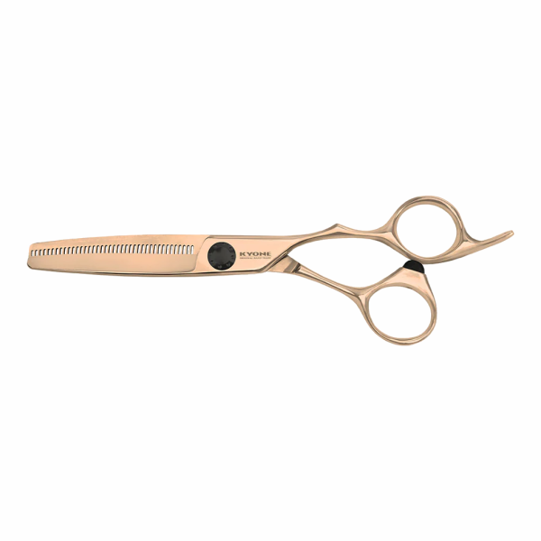 Kyone 710T Rosé Gold Double-sided Thinning Shears - 6.0" - 40 Teeth