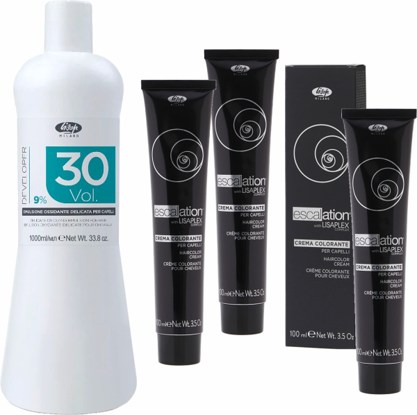 Lisap Escalation Haarfarbe mit Lisaplex + Lisap Developer - Oxydant / Entwickler - 3x 100 ml + 1x 1000 ml