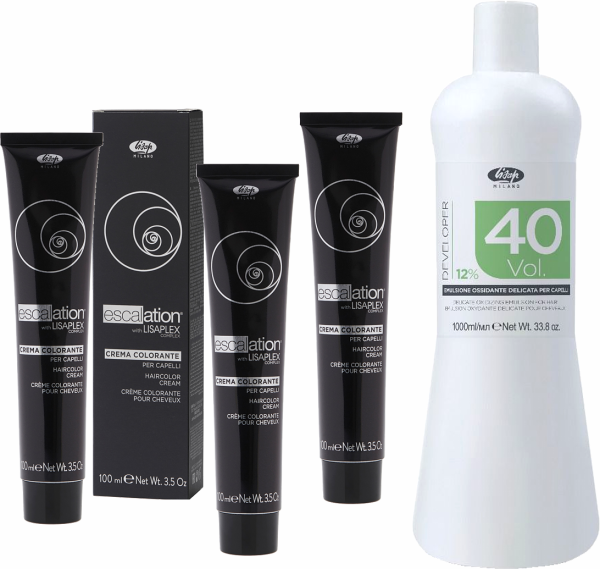 Lisap Escalation Haarfarbe mit Lisaplex + Lisap Developer - Oxydant / Entwickler - 3x 100 ml + 1x 1000 ml