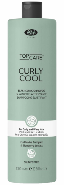 Lisap Top Care Curly Cool Shampoo - Elastifizierendes Lockenshampoo - 1000 ml