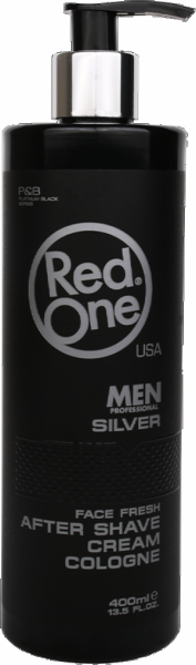 RedOne Face Fresh After Shave Cream Cologne - Silver (schwarz) - Aftershave-Rasiercreme - 400 ml