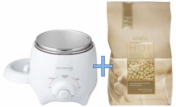 Sibel - EHP - Mini wax heater + ItalWax Hot Film Wax - White Chocolate - Epilation Wax (1000 g)