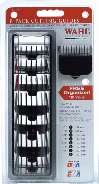 Wahl 8 Attachment Combs Set - 8-Pack Clipper Cutting Guides - #1-8 (3, 6, 10, 13, 16, 19, 22, 25 mm)