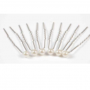 HaarnadelnPerle weiß/Nadel silber
