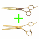 Yakushi Akita - Hair Cutting Shears + Single-sided Thinning Shears - 5.5" / 6.0"