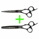 Yakushi Chameo Black V2 - Haarschneideschere + Modellierschere - 5,5" / 6,0"